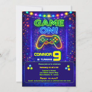 Game on Birthday Video Game Party Invitation