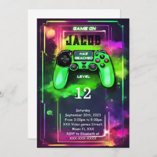 Game On, Boy Video Game Birthday Invitation
