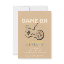 Game On Boys Retro Gaming Birthday Invitation 