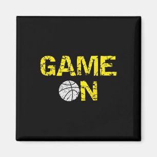 Game On Bysketbyll; Blue Black Yellow Gold Team Co Magnet