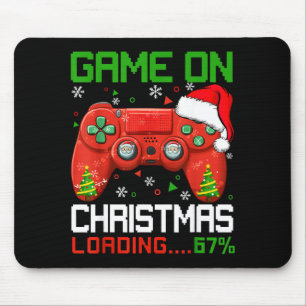 Game On Christmas Loading 67% Funny 6 7 Meme Xmas Mouse Pad