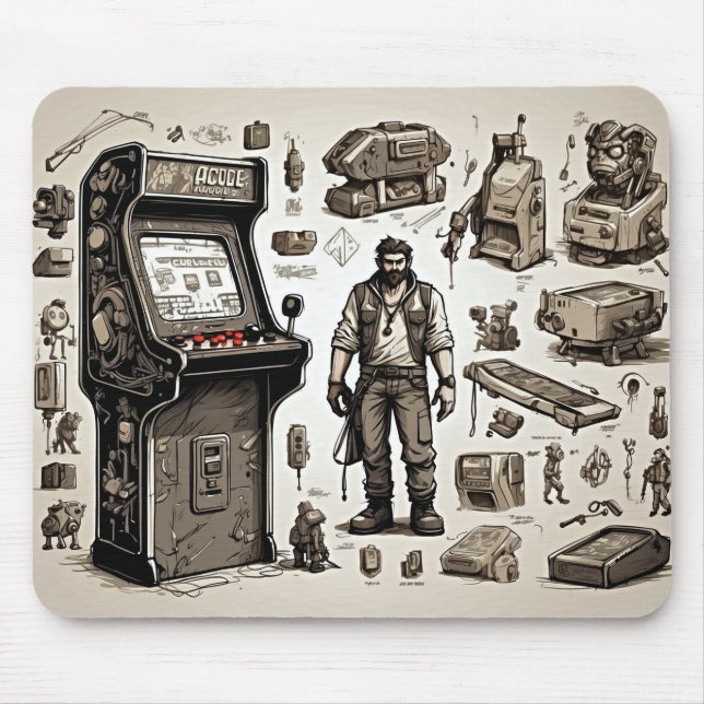 Game On: Classic Arcade Retro Mouse Pad (Front)