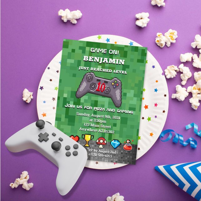 Game On Controller Gamer Birthday Party Invitation (Creator Uploaded)