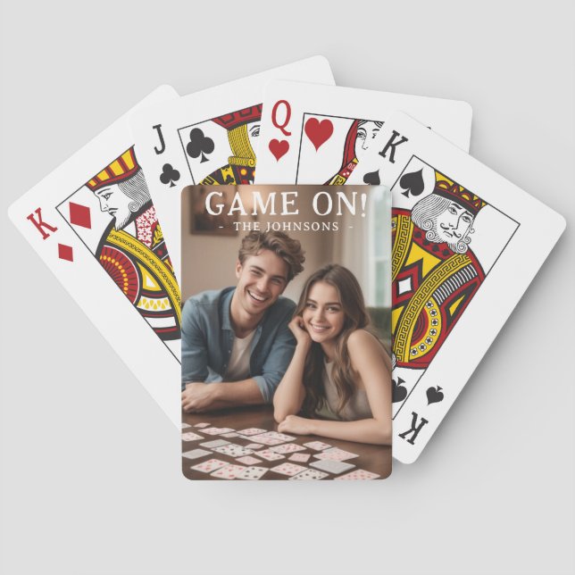 Game On Couples Custom Personalised Photo Playing Cards (Back)