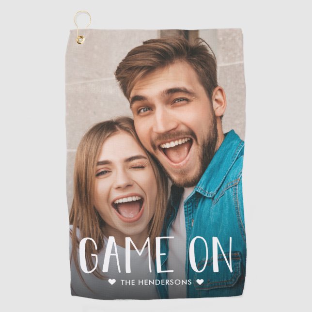 Game On Family Photo Golf Towel (Front)