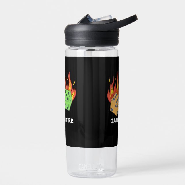 Game on Fire Water Bottle (Left)