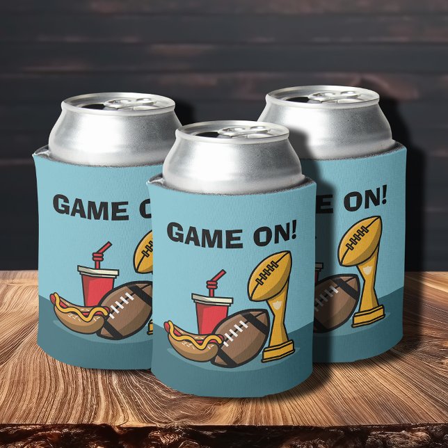 Game On Food and Football Trophy Can Cooler (Creator Uploaded)