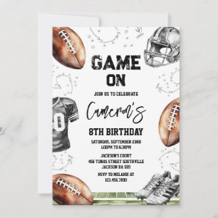 Game On Football Birthday Invitation
