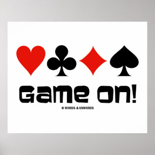 Game On! (Four Card Suits) Poster