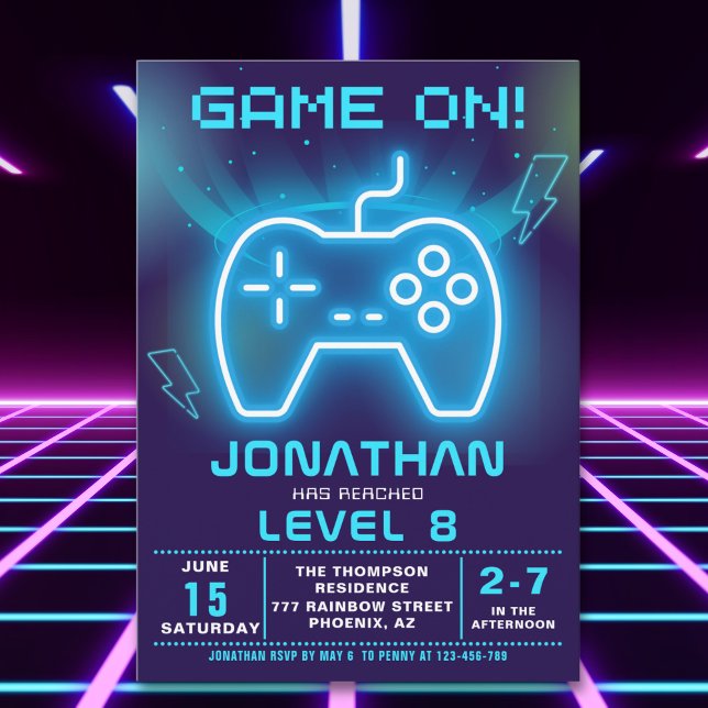 Game on Fun Birthday Boy  Invitation (Creator Uploaded)