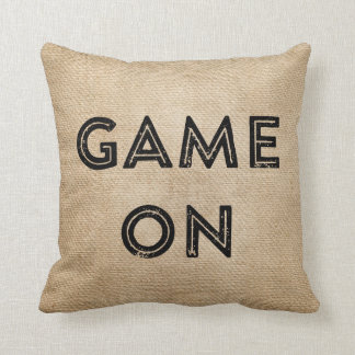 Game On Game Over Burlap Gamer Cushion