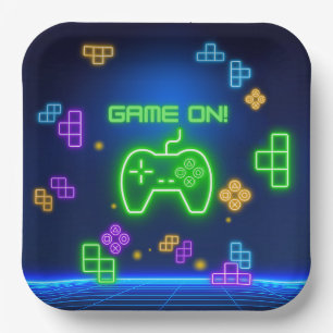 Game on Gamer Paper Plate