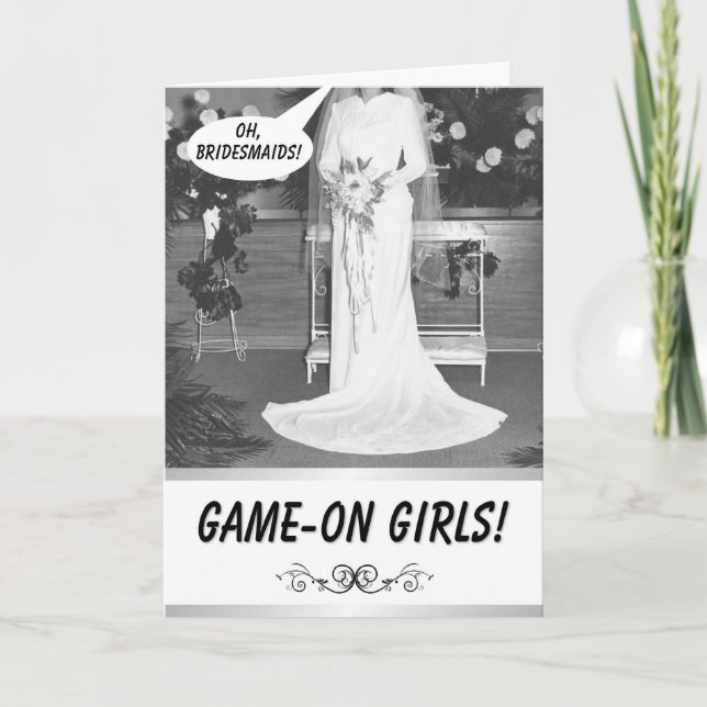 GAME ON GIRLS! -  Bridesmaid invitation (Front)