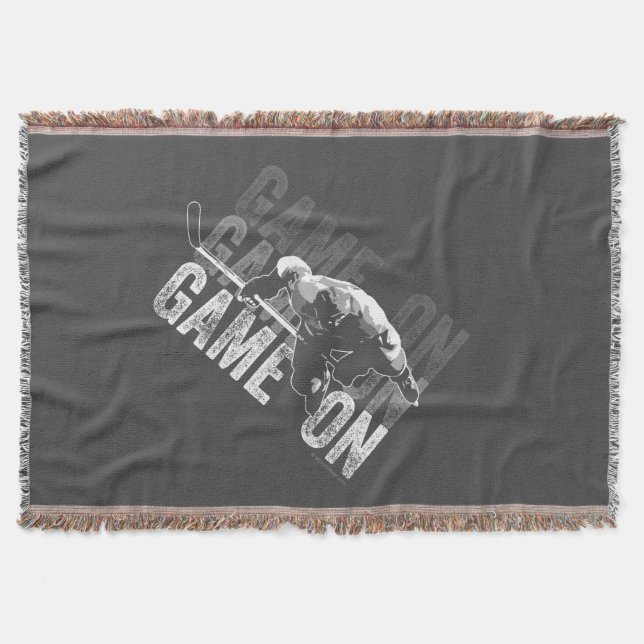 Game On (Hockey) Throw Blanket (Front)
