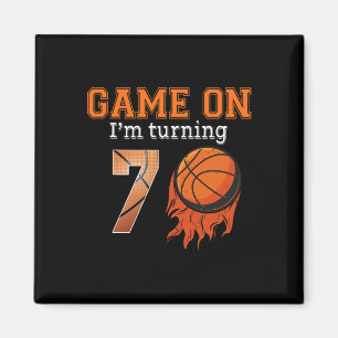 Game-on I'm Turning 7 Bysketbyll 7th Birthday Boy Magnet