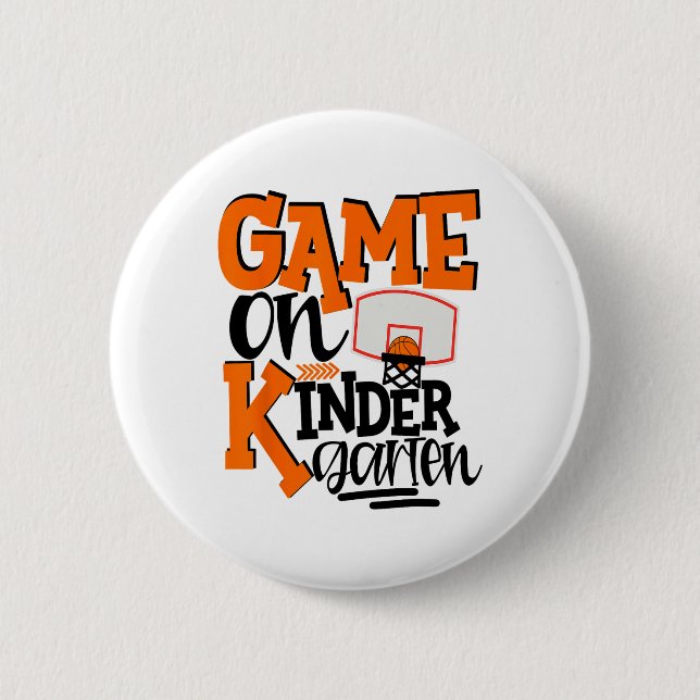 Game On Kindergarten Fun Sketll School  6 Cm Round Badge (Front)