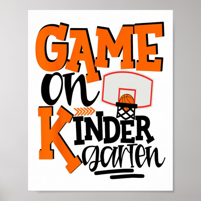 Game On Kindergarten Fun Sketll School  Poster (Front)