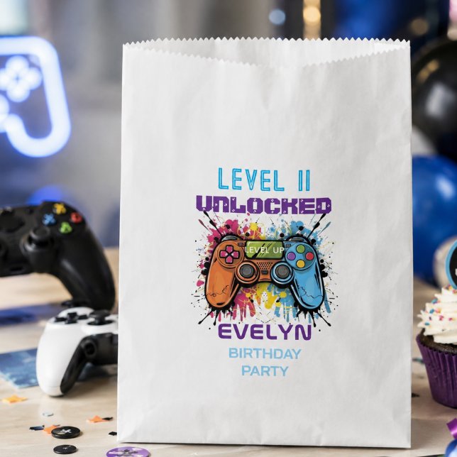  Game On Level Up Video Game Birthday Favour Bag (Game On Level Up Video Game Birthday Favor Bag)