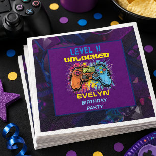 Game On Level Up Video Game Birthday Napkin