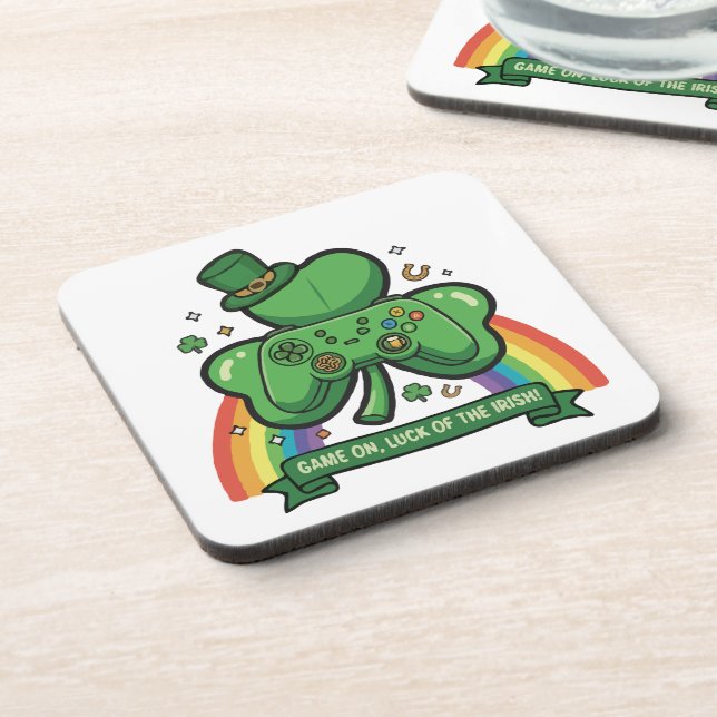 Game On Luck of the Irish | St. Patrick's Day Game Coaster (Left Side)