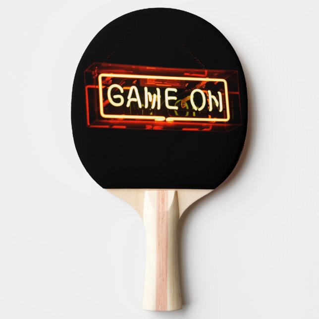 Game On Neon Sign Sports Gaming Gamer Ping Pong Paddle (Front)