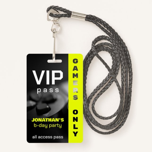Game On Personalised Gamer Birthday  Level up ID Badge (Front with Lanyard)