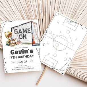 Game On Soccer Boy Birthday Invitation
