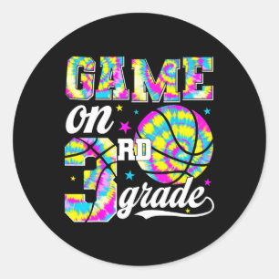 Game On Third Grade Sketll First Day Of School 3rd Classic Round Sticker