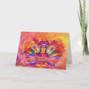 Game On Turkeys Greeting Card