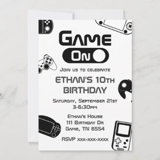 Game On Video Game Birthday Invitation