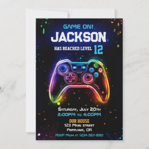 Game on video game controller invitation level up