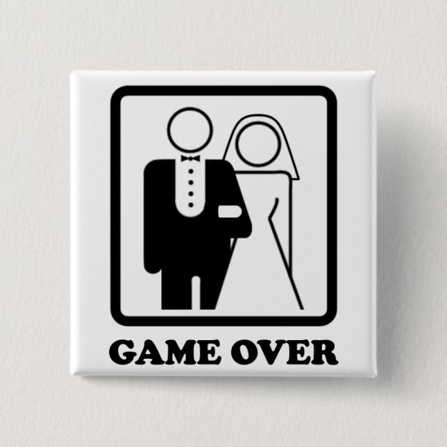 Game Over 15 Cm Square Badge (Front)