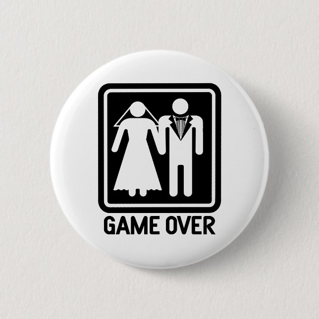 Game Over 6 Cm Round Badge (Front)