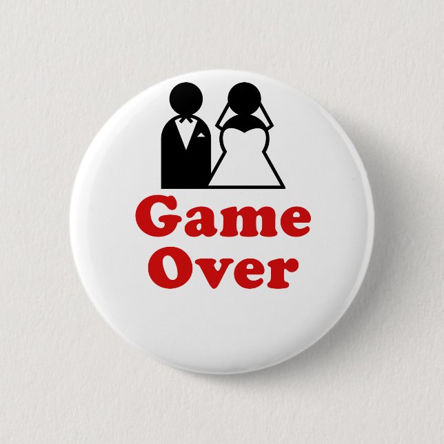 Game Over 6 Cm Round Badge (Front)