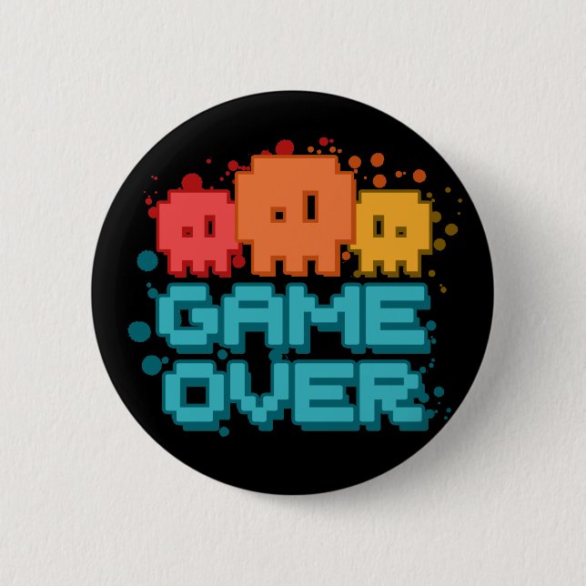 Game Over 6 Cm Round Badge (Front)