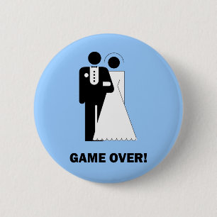 Game over 6 cm round badge