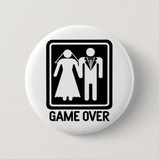 game over 6 cm round badge