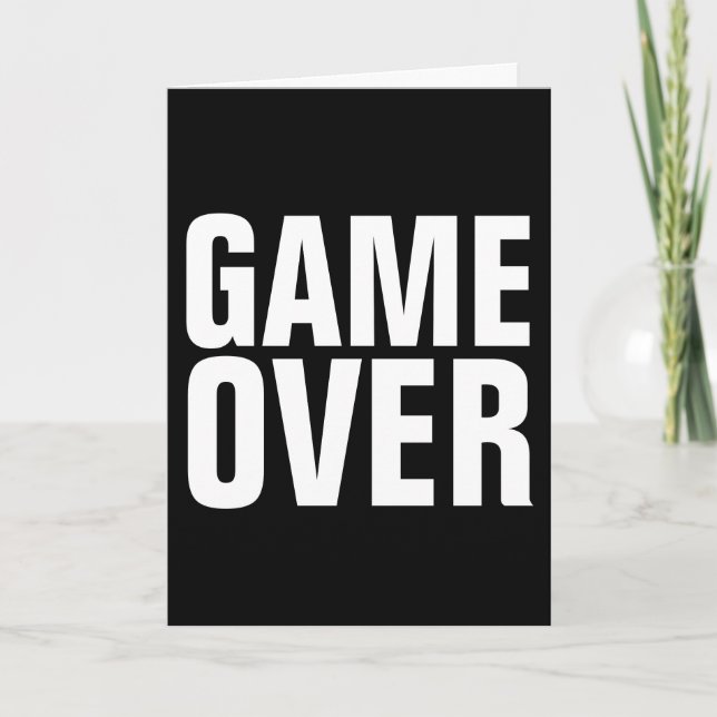 GAME OVER BACHELOR PARTY ENGAGEMENT GREETING CARDS (Front)