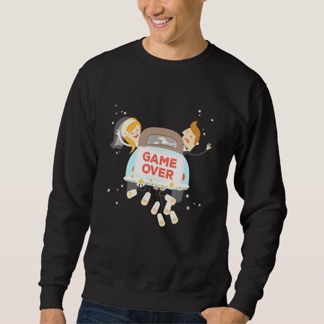 Game Over Bachelor Party Wedding Groomsman Groom M Sweatshirt (Front)