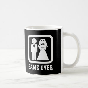 Game Over   Bachelor Stag Party Gift (Black/White) Coffee Mug