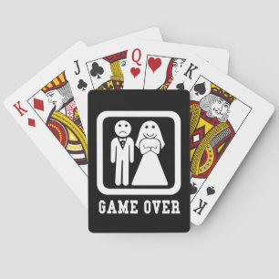 Game Over   Bachelor Stag Party Gift (Black/White) Playing Cards