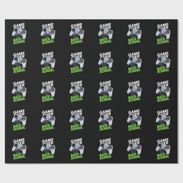 Game Over Back To School Funny First Day School Wrapping Paper (Flat)