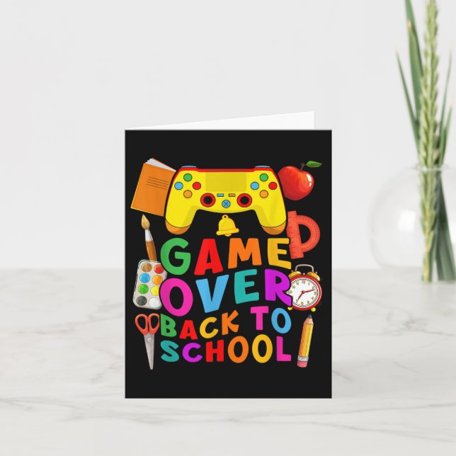 Game Over Back To School Gamer Controller 1st Day  Card (Front)