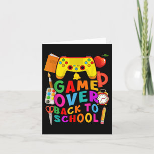 Game Over Back To School Gamer Controller 1st Day Card