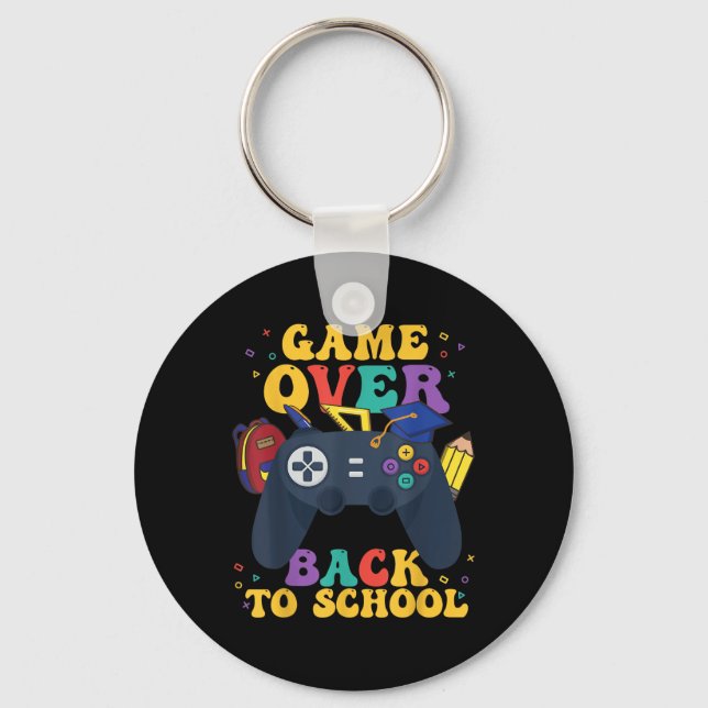 Game Over Back To School  Key Ring (Front)