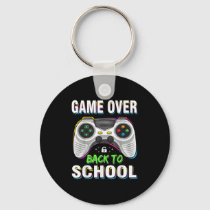 Game Over Back To School Shirt Funny Kids First Da Key Ring