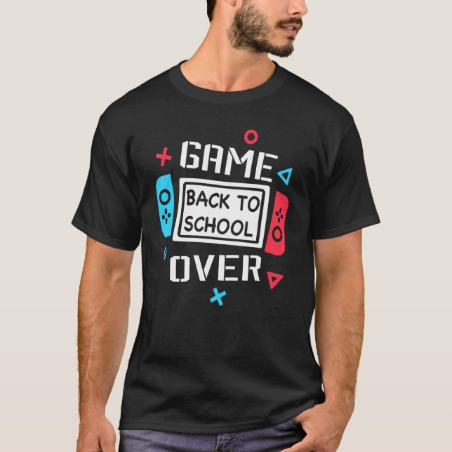 Game Over Back To School Video Game Controller Kid T-Shirt (Front)