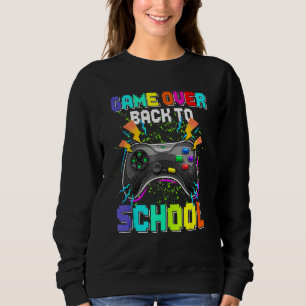 Game Over Back To School Video Game Leveled Up Boy Sweatshirt