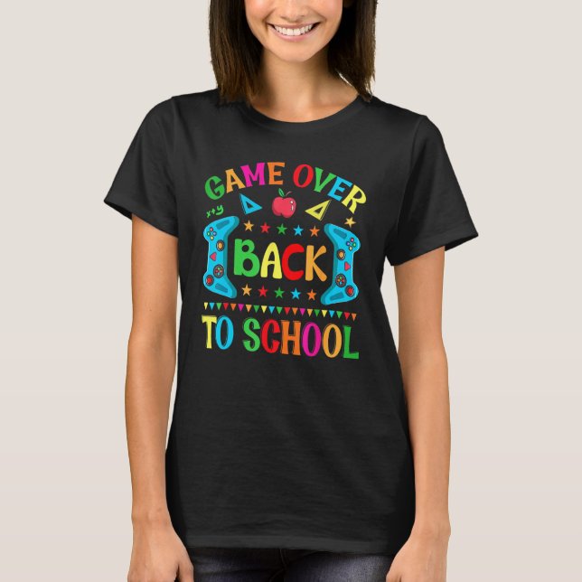 Game Over Back To School Video Game Leveled Up Boy T-Shirt (Front)