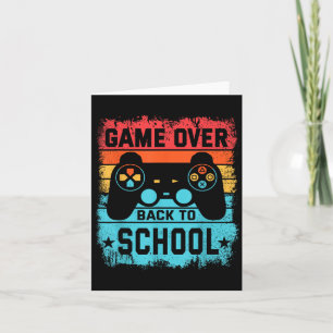 Game Over Back To School Vintage Gamer Card